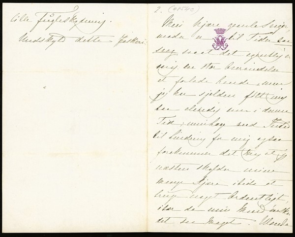 Brev til H.C. Andersen fra Mimi Holstein (02/08-1868)